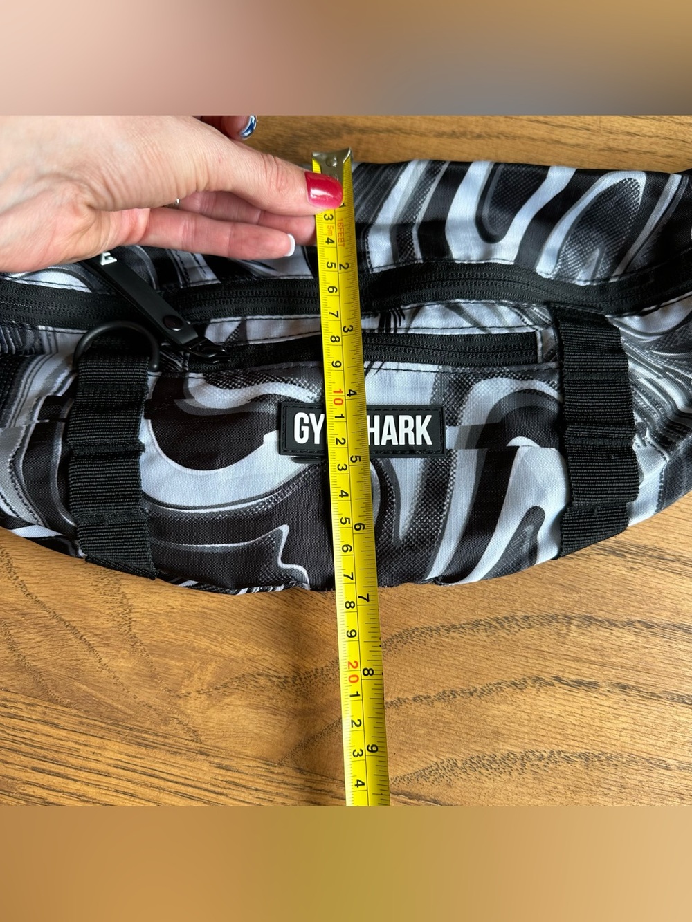 Gymshark Cross Body Bag Black and White Swirl Belt Bag - Picture 7 of 7